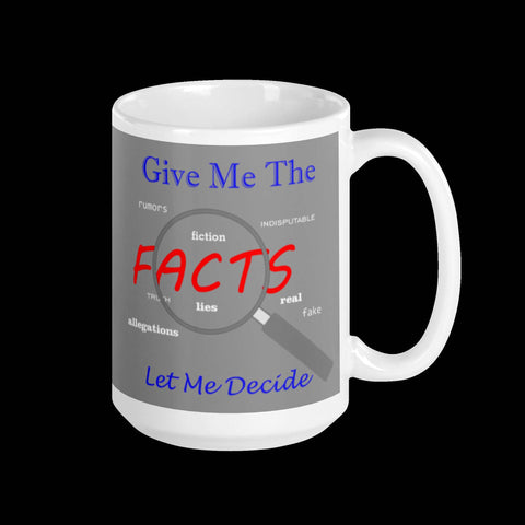 Give Me The Facts Light Grey Coffie Mug